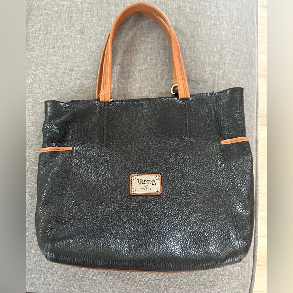 Valentina Premium Italian Leather Tote Bag Double Handle Shoulder Bag